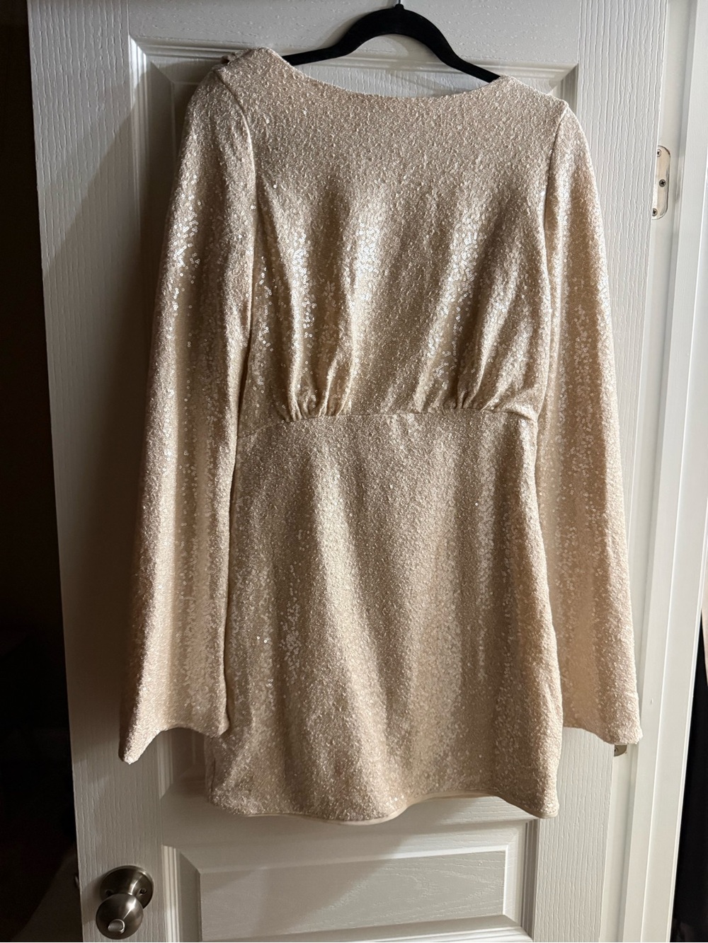 Lulu's Champagne Sequin Long-Sleeve Tunic